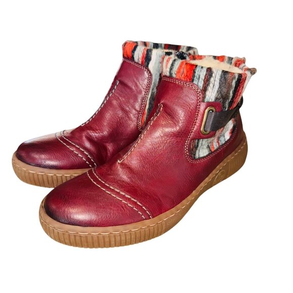Rieker Leather Ankle Boots Fleece Lining 9.5/40 Felicitas Z6684 Ankle Bootie - Picture 1 of 16